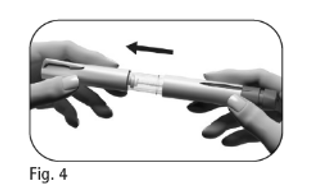 Figur 4: Dra av skyddet till injektionspennan 