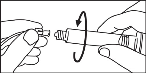 Injektion med injektor - Anslut sprutspetsen till slangsystemet