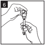 Figur 6: Avlägsna luftbubblor och fyll sprutan igen