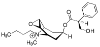 Bild på kemisk struktur för Hyoscinbutylbromid
