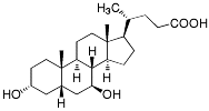Bild på kemisk struktur för Ursodeoxicholsyra