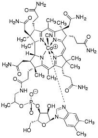 Bild på kemisk struktur för Cyanokobalamin