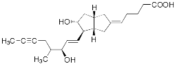 Bild på kemisk struktur för Iloprost