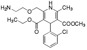 Bild på kemisk struktur för Amlodipin