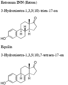 Bild på kemisk struktur för Östrogener, konjugerade