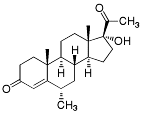 Bild på kemisk struktur för Medroxiprogesteronacetat