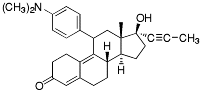 Bild på kemisk struktur för Mifepriston