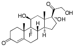 Bild på kemisk struktur för Fludrokortisonacetat