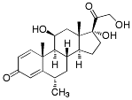 Bild på kemisk struktur för Metylprednisolon