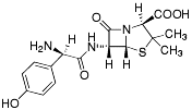 Bild på kemisk struktur för Amoxicillin (vattenfri)