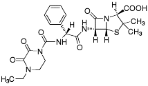 Bild på kemisk struktur för Piperacillin