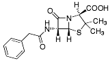 Bild på kemisk struktur för Bensylpenicillin