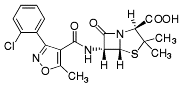 Bild på kemisk struktur för Kloxacillin