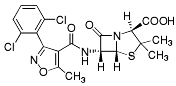Bild på kemisk struktur för Dikloxacillin