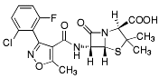 Bild på kemisk struktur för Flukloxacillin