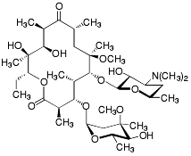 Bild på kemisk struktur för Klaritromycin