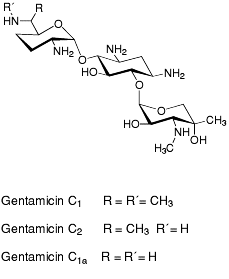 Bild på kemisk struktur för Gentamicin