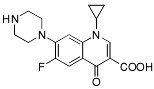 Bild på kemisk struktur för Ciprofloxacin