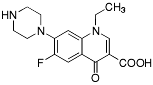 Bild på kemisk struktur för Norfloxacin