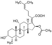 Bild på kemisk struktur för Fusidinsyra (vattenfri)