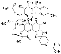 Bild på kemisk struktur för Rifabutin