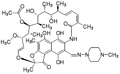Bild på kemisk struktur för Rifampicin