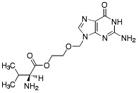 Bild på kemisk struktur för Valaciklovir