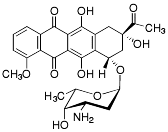 Bild på kemisk struktur för Daunorubicin