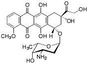 Bild på kemisk struktur för Doxorubicin