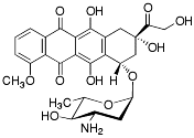 Bild på kemisk struktur för Epirubicin