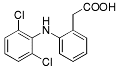 Bild på kemisk struktur för Diklofenak