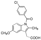 Bild på kemisk struktur för Indometacin