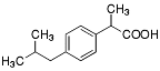 Bild på kemisk struktur för Ibuprofen