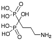 Bild på kemisk struktur för Alendronsyra