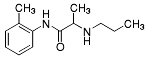 Bild på kemisk struktur för Prilokain