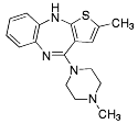 Bild på kemisk struktur för Olanzapin