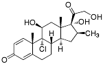 Bild på kemisk struktur för Beklometason