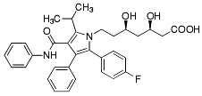 Bild på kemisk struktur för Atorvastatin