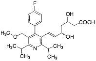 Bild på kemisk struktur för Cerivastatinnatrium