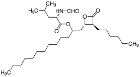 Bild på kemisk struktur för Orlistat
