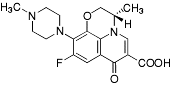 Bild på kemisk struktur för Levofloxacin (vattenfri)