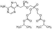Bild på kemisk struktur för Tenofovirdisoproxil
