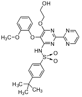 Bild på kemisk struktur för Bosentan (vattenfri)