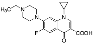 Bild på kemisk struktur för Enrofloxacin