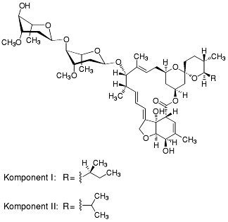 Bild på kemisk struktur för Ivermektin