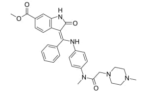 Bild på kemisk struktur för Nintedanib