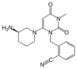 Bild på kemisk struktur för Alogliptin
