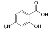 Bild på kemisk struktur för Aminosalicylsyra