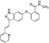 Bild på kemisk struktur för Axitinib