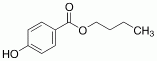 Bild på kemisk struktur för Butylparahydroxibensoat